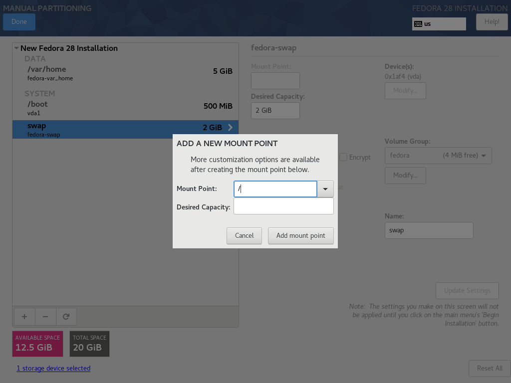 faw manual partition root