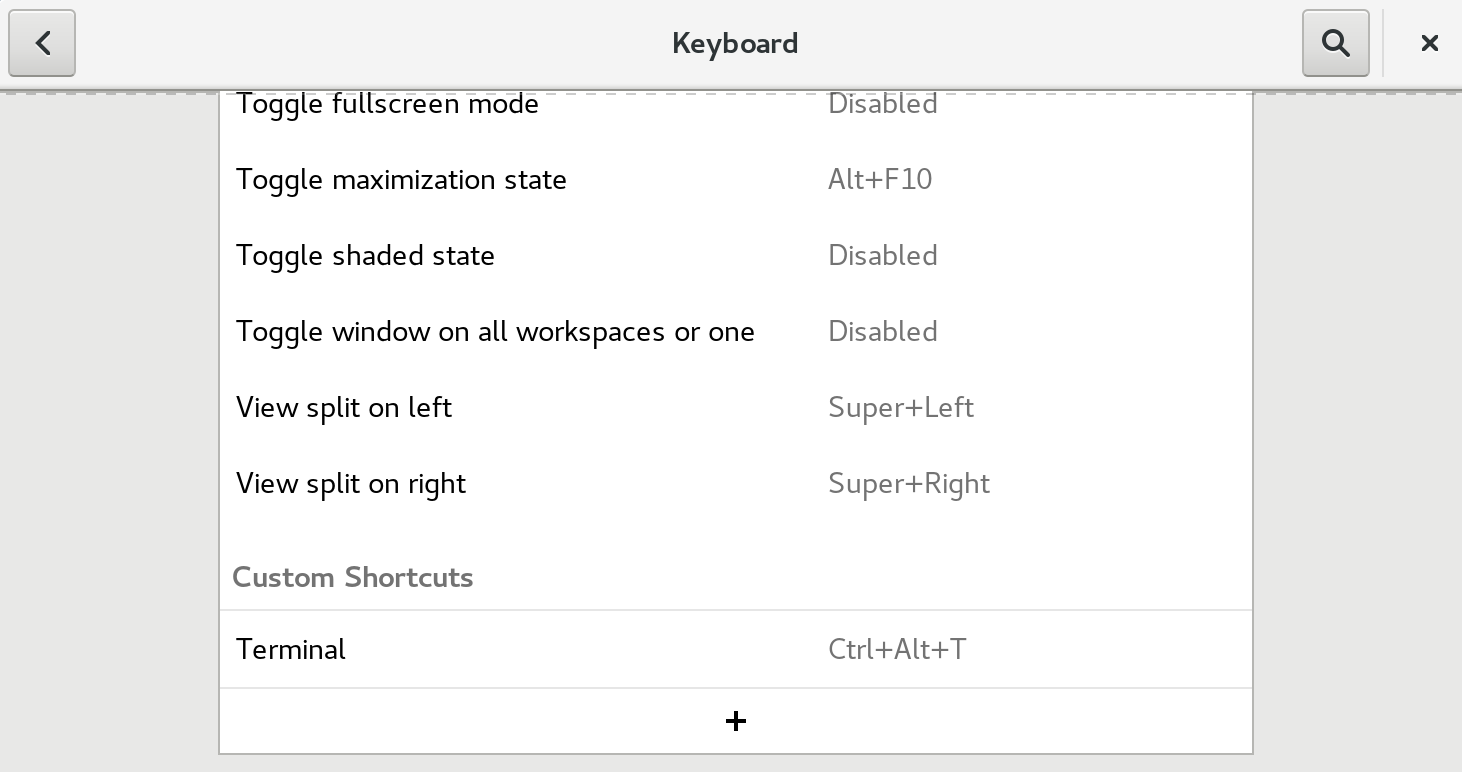 custom shortcut